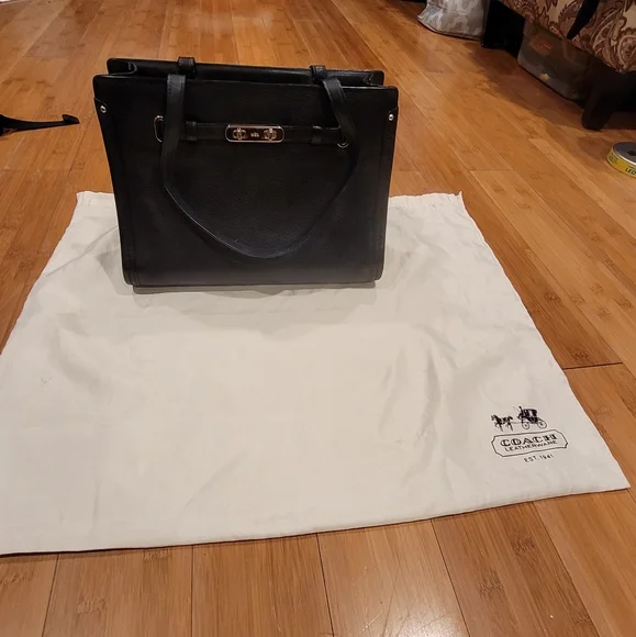 Coach Black Leather Satchel - Picture 10 of 12